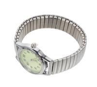 WRITWAA Reloj Digital Luminoso Diseño Casual y Fácil Lectura para Personas Mayores Banda Elástica Plateada, Espejo Orgánico y Acero Inoxidable para Uso Diario