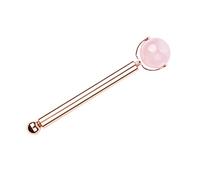 WRITWAA Rodillo de Jade Natural para Masaje Facial y Cuello Masajeador de Cuidado con Cristal Rosa de Hinchazón y Ligero y Portátil para Diario