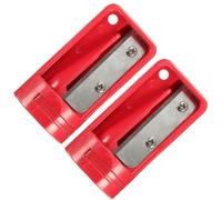 WRITWAA Sacapuntas Manual Portátil 2 Unidades para Carpintería y Papelería, Tamaño Compacto, Color Rojo, Adecuado para Lápices Planos y Escolares, Papelería Infantil y Oficina