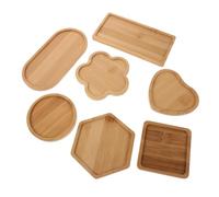 WRITWAA Set de 7 Posavasos de Mosaico de Bambú Base para Manualidades, Protección de Superficies y Decoración del Hogar, Diseño Rústico y Fácil Mantenimiento