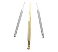 WRITWAA Sonda de Punto de Oído y Bolígrafos de 3 Piezas Inoxidable y Cobre con Resorte para Masaje de Puntos de Presión Auriculares Uso Diario Portátil Precisión en Auriculoterapia