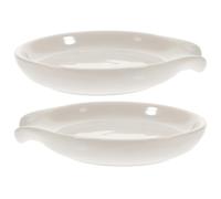 WRITWAA Soporte para Cuchara de Cerámica Delicado 2 Piezas, Reposacucharas Compacto para Cocina, Resistente al Calor y Fácil de Limpiar, Adecuado para Utensilios y Decoración de Mesa