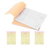 WRITWAA Talonario de recibos comercial de 5 piezas: Talonario de recibos de 60 páginas - Bloc de facturas autocopiativo de 3 partes para pequeñas empresas, bloc de pedidos para restaurantes, 8,3 x