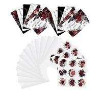 WRITWAA Tarjetas de Felicitación de Halloween con Temática Vintage de Murciélago y Flores, Hechas de Papel con Sobres y Pegatinas para Fiesta de Halloween