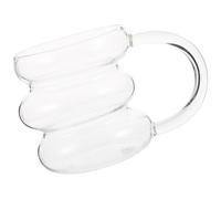 WRITWAA Taza de Café de Vidrio Ondulado Resistente al Calor Vaso de Leche Transparente de 350 Ml para Bebidas Calientes y Frías Taza de Té de Vidrio para Uso Doméstico y Profesional