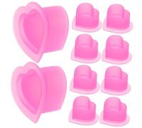 WRITWAA Tazas De Silicona Para Tatuaje En Forma De Corazón 100 Piezas Tamaño Mini Resistentes a Altas Temperaturas Para Artistas De Tatuajes Profesionales Usos Múltiples