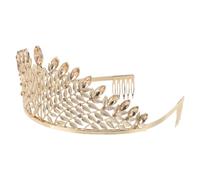WRITWAA Tiara de Boda para Novia Corona Dorada de Aleación y Brillantes de Imitación, Estilo Elegante y Versátil para Ceremonia Nupcial