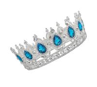 WRITWAA tiara nupcial accesorios tocado retro barroco decoración de la boda mujeres niñas fiesta Braut Krone novia princesa kopfschmuck Braut Haarschmuck Tiara Mujeres Hochzeit Azul