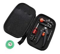 WRITWAA Tijeras de Injerto Manuales para Jardinería Negras Mango de Acero Duradero Kit de Herramientas para Injertar Árboles Frutales y Plantas Incluye Bolsa de Tela y Película Verde de