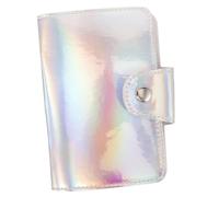 WRITWAA Titular de la tarjeta de plantilla de uñas arte uña del dedo del pie Clavos polaco Estuche para platos de nail art bolsa de placa de uñas el plastico Silver