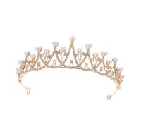 WRITWAA Tocado de Boda de Princesa Dorada Tocado de Reina de Cristal Barroco Accesorios de Novia Vintage para Mujer para Boda y Fiesta