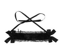 WRITWAA Tocado de Encaje Lolita Negro para Mujer y Niña, Diadema Cosplay Estilo Gótico, Banda Cabello Ligera y Resistente, Adorno de Pelo para Fiestas y Eventos