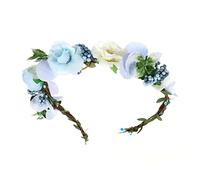 WRITWAA Tocado de Guirnalda Floral para Novia Elegante Diadema de Flores de Sima para Bodas Tocados de Flores para Mujer y Ceremonias