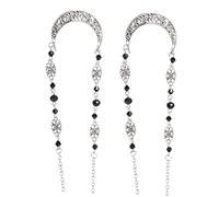 WRITWAA Tocado Vintage de Cristal 2 Piezas Tamaño Único Patrón Luna Hueco para Mujer y Niña Boda Cumpleaños Accesorio Cabeza Cadena Frontal Elegante