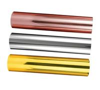 WRITWAA Vinilo Adhesivo Metálico 3 Rollos Película Permanente para Manualidades Camisetas Decoración de Tazas y Botellas 30X25Cm PVC Colores Surtidos