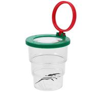 WRITWAA Visor de Insectos Lupa 3 Secciones Caja de Observación Ecológica de Plástico ABS Colores Verde y Rojo Estuche Infantil para Exploración Educativa de Insectos