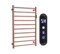 WRJAHCG Toallero Electrico Baño Pared,Inteligente Secatoallas Electrico con Termostato,Acero Inoxidable Toallero Radiador Electrico Bajo Consumo,Rose Gold a,Hard Wired