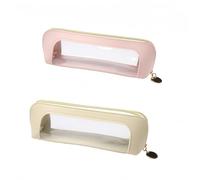 Wrjmzdcfdcf Paquete de 2 bolsas de maquillaje transparentes de doble cara para mujer, bolsa de cepillo portátil, bolsa de cosméticos de viaje transparente