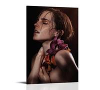 WRLIFWJXU Emma Watson - Póster en lienzo, pintura al óleo, pintura decorativa, para colgar en el hogar, sala de estar, dormitorio, comedor, 40 x 60 cm, estilo marco