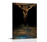 WRLIFWJXU Póster de Cristo de San Juan de la Cruz en lienzo, pintura al óleo, pintura decorativa, póster decorativo para colgar en el hogar, sala de estar, dormitorio, comedor, 60 x 90 cm, estilo