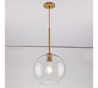 WRLYTNG Araña esférica de Vidrio Transparente, Luces de Techo Creativas contemporáneas, lámpara Colgante de Dormitorio de Restaurante de Isla de Cocina Araña de Techo de Vidrio de una Sola Cabeza