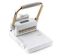 WRMK 60001185 Universal Cinch Máquina de encuadernación profesional, 20 tipos de encuadernaciones, guía de calibración y regla de centrado, blanco y dorado
