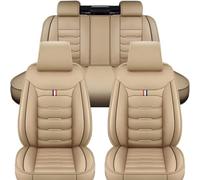 WRNHZNEW Cuero Fundas Asientos Coche para Focus ST-Line ST Line MK4 Station Wagon 2004-2021, Impermeable Completo Juegos Cubreasientos Delanteros Y Traseros Protector Accesorios,Beige