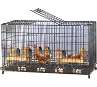 Wrobelax Casa de gallinero con rodillos de nido de hierba para 3 a 15 pollos, jaula de aves de corral al aire libre, gallineros de interior grandes, perfecto para tu rebaño (tamaño: 120 x 50 x 65 cm,