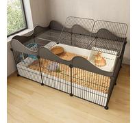 Wrobelax Conejera de interior para 2 conejos, jaula de alambre de metal para animales pequeños, caja de casetas para interiores, lugar de ejercicio grande ideal para 1-2 gatos pequeños animales