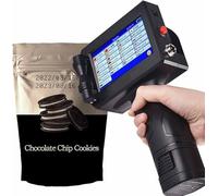 Wrobelax Impresora de inyección de tinta de mano, impresora portátil con pantalla táctil de 4.3 pulgadas, máquina de codificación de inyección de tinta de secado rápido para fecha de caducidad, código
