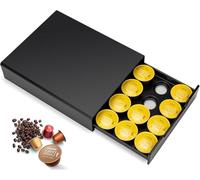 Wrobic Cajón para cápsulas de café, 20 cápsulas de café, bandeja organizadora de almacenamiento, contenedor compatible con Originalline y Dolce Gusto y K Cup, color negro