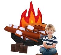 Wrohto 15pcs Pretend Campfire Set For Kids, Felt Camping Toys For Imaginative Role Play, Educational Adventure Kit For Preschool Boys and Girls, Doll Outdoor Playset, 30x30x6cm