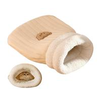 Wrohto - Cozy Cat Bed, Washable Cat Bed, Small Dog Bed, Linen Fabric Bed, Cat Sleeping Bag, Cute Bear Pattern, Soft Pet Bed, Easy Access Design, Comfortable Pet Cave, Cat Cave with Cover