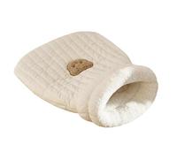 Wrohto - Cozy Cat Bed, Washable Cat Bed, Small Dog Bed, Linen Fabric Bed, Cat Sleeping Bag, Cute Bear Pattern, Soft Pet Bed, Easy Access Design, Comfortable Pet Cave, Cat Cave with Cover