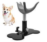 Wrohto Dog Grooming Stand, Puppy Bath Support, Assistive Ladder Bench, Height Adjustable Frame, Non-Slip, Stable Structure, Ideal for Bathing, Trimming, (Purple/Pink/Gray)