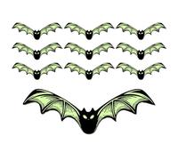 Wrohto Halloween Bat Wall Decor, Glowing Bats Holiday Decoration Set, 10-Piece Gothic Wall Art for Spooky Ambience, Perfect for Bedroom, Haunted House, Porch, Home, Yard, Classroom, Bathroom