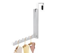 Wrohto Over Door Hanger Hook, Foldable Organizer for Bathroom and Bedroom, Stainless Steel Ideal for Drying Scarves, Towels, and Hats, Space-Saving Laundry Storage, 7.87x6.38x0.71 Inches