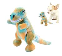 Wrohto Plush Dinosaur Dog Toys, Standing Dinosaur Chew Toy with Squeaker, Bite-Resistant Teeth Cleaning Toy For Small & Medium Dogs, Durable Pet Supplies, 7 X 4 Inches, Green, 1 Pack