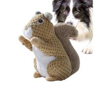Wrohto Plush Squirrel Dog Toy, Squeaky Plush, Soft Classic Squirrel, Teething Relief Midget For Dogs, Puppy-Friendly, Interactive, 8 Inches, Brown/Gray, 1 Piece, Safe For Puppys