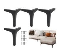 Wrohto Table Legs Metal, Heavy Duty Table Legs, Triangular Support Design, Angled Base Style, Solid Construction Finish, for Furniture, Dining, Kitchen Counter, Family, Home Use, (10CM/15CM)