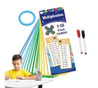 Wrohto Tarjetas de mesa de multiplicación | Tarjetas de mesa de multiplicación, doble cara, 2 juguetes de borrado en seco para enseñar de 1º a 3er grado
