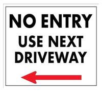 Wrong Way Use Following Driveway Left Tin Sign 12x8 Inch