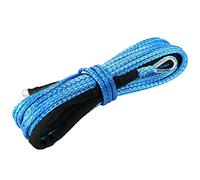 WROUGH Cuerda de cabrestante sintética de 1/4 Pulgadas x 50 pies, Cuerda de cabrestante para ATV, Cuerda de Remolque cinética Dyneema de 10 Libras con Funda Protectora Negra y dedal de Acero