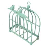 Wrought Iron Bird Cage Paper Towel Holder - Vertical Tabletop Napkin Rack for Kitchen Restaurant Vintage Hotel Storage Decor