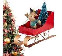 Wrought Iron Christmas Sleigh Pendant - Santa, Snowman & Reindeer Ornaments | Festive Metal Hanging Decor For Home, Fireplace, Tree & Holiday Display