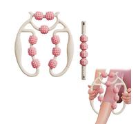 WRQIOO 2 Piezas Rodillo Masaje Muscular Piernas, Rodillo Masaje Piernas, Rodillo Lipedema, 9 Ruedas + 4 Ruedas, Rodillo Masajeador Anticelulitispara pierna Cuello Masajes Musculars Fitness