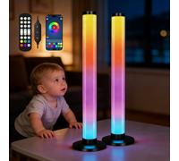 WRQIOO 2 tubos de luz sensorial, tubo de 42 cm, luces LED para habitación sensorial, tubo LED de 360° S-ensory que cambia de color con control remoto y aplicación, más de 1000 modos de iluminación en