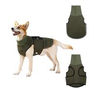 WRQIOO Abrigo para perros con calmante, chaleco calmante 2 en 1 para perros, chaleco antiestrés, camiseta calmante para perros con protección para los oídos y bandas reflectantes, chaqueta calmante