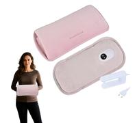 WRQIOO Bolsa de Agua Caliente Eléctrica, con Tapa, con Pantalla Electrónica y Control de Temperatura para Espalda, Lumbares, Abdomen y Manos (Rosa)