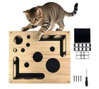 WRQIOO Caja de enriquecimiento de lima de uñas para gatos, caja de enriquecimiento de arañazos con papel de lija, rompecabezas C-at Scratch Enriquecimiento B-ox para gatos de interior